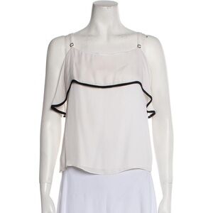 Brand new Alice + Olivia white chiffon layered camisole, with tag. Size XS